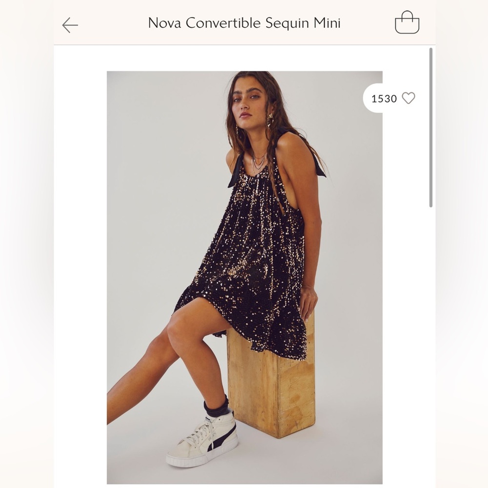 Free People Nova Convertible Sequin Mini, NWT, size L